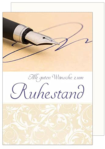 Edition Seidel Premium Karte zum Ruhestand mit Umschlag. Glückwunschkarte Grusskarte Pension Abschied eine Karte (R116 SW022)