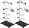 SEUNMUK 2 Pack Lab Stand Set, Lab Grade Stand Support Set with Coated Base, 4 Retort Rings, 2 Flask & Burette Clamps