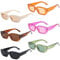 6 Stück Rechteckige Sonnenbrille Damen 90er Vintage Sonnenbrillen Set Retro Lustige Party Brille für Damen Herren