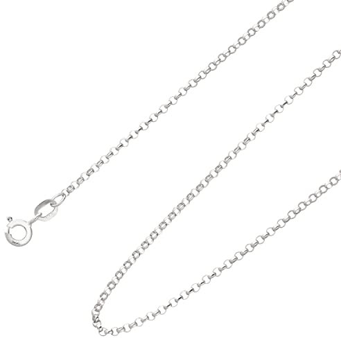 Ardeo Aurum Unisex Damen Herren Kette aus 375 Gold Weißgold Erbskette Halskette 1,7 mm Breite und 50 cm Länge mit Federringverschluss