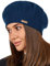 Braxton Baskenmütze aus Wolle, warm gefüttert, gehäkelt, Angora-Strickmütze, französische Paris-Mütze für Damen, Blau, Einheitsgröße