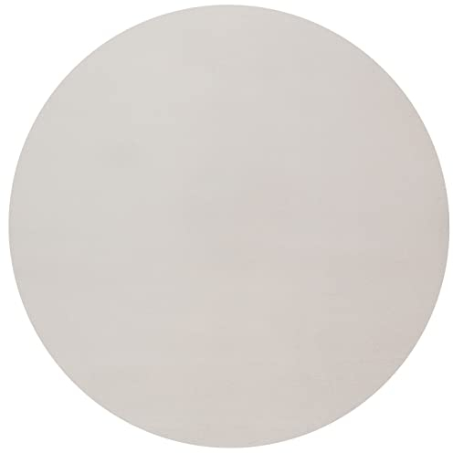Mia´s Teppiche Luna kuschelig Warmer Fellteppich, weich und elegant, waschbar und Fußbodenheizung geeignet, Öko-Tex Zertifiziert, Beige, 200 cm Rund