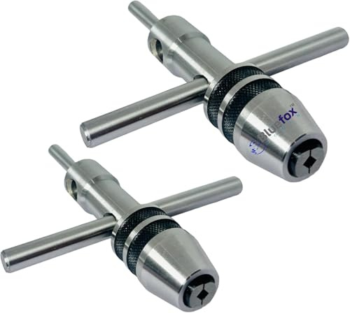 BLUEFOX TOOLS 2 Pcs Pilot Spindle Tap Wrench | 1/16 Inch to 1/2 Inch 1.5 mm to 12 mm Capacity Tap Size | Ideal for Holding Taps, Drills, Reamers and Small Tools