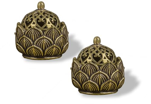Porta Incienso Lotus Mini Quemador De Incienso Lotus Porta Incienso Flor De Loto Quemador De Incienso Vintage para DecoracióN del Hogar, Oficina, Casa De Té, Café, Estudio De Yoga (2 Pc)