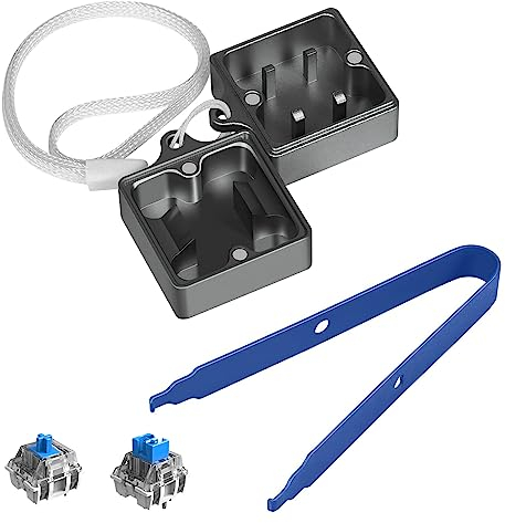 LexonElec Switch Opener Kit with Switch Puller Aluminum Keyboard Switch Opener for Cherry MX Gateron Kailh Box Outemu Akko Panda Switch, Switch Opener for Mechanical Keyboard with Metal Magnet - GreyA