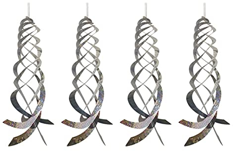 ISAKEN 3 Stück Reflektierender Rotator Vogelabwehr Spirale Reflektoren Hängend Reflektierende Vogelabwehr Gerät Schrecken Vögel Deko für Tauben Vögel Garten Dekoration