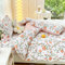 Luofanfei Bettwäsche Blumen 155x220 Weiß Rosa Sommer Bettwäscheset Blumen Bunt Muster Weich Microfaser Bettbezug 155 220 Einzelbett und Kopfkissenbezüge 80x80cm mit Reissverschluss