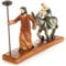 com-four® Krippenfiguren mit Kerzenhalter - christliche Weihnachtsdeko - Aufsteller aus Polyresin - Maria, Josef und Jesus auf Esel - Flucht nach Ägypten (Krippenspiel - braun)