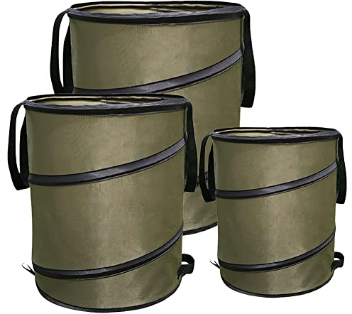 Yusheng Poubelle Pop-Up - Sac Pliable pour pelouse et Feuilles,Réutilisable Extérieure Poubelle Jardin Cour Poubelle Pliable Camping Recyclage Bin Feuille Conteneur pour Pelouse Jardin