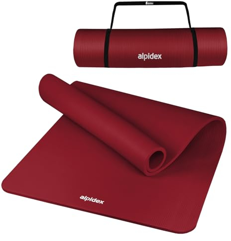 ALPIDEX Yogamatte Extra Dick 1,5 cm Gymnastikmatte 3 Größen E-Book rutschfest Phthalatfrei Fitness Matte Turnen Pilates Sport Physio HIIT Yoga Trainingsmatte Isomatte, Bordeaux, 190 x 100 x 1.5 cm