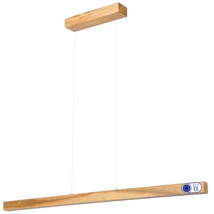 alfalux Hängelampe Hängeleuchte - Deckenlampe aus Holz - LED Lampe - Pendelleuchte - Neutralweiß 100 cm LED100KB-4K-RUSTIKAL