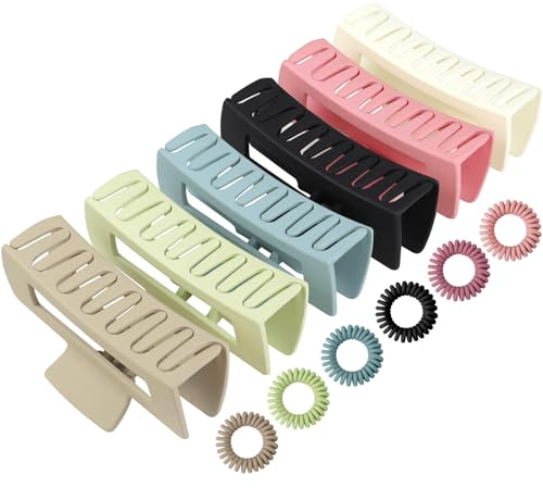 PROPOG Haarklammer Groß, 6 Stück Haarspangen Damen Rechteckige Haarklammern 10,5 cm Rutschfeste Haarspange Matte Hair Clips Haarschmuck für Dickes und Dünnes Haar