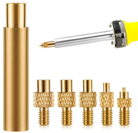6 Pezzi Set di Punta Saldatura, Punte per Inserti Riscaldanti per Saldatore per Dimensioni M2, M2.5, M3, M4, M5 e M6 Compatibile con FX888D FX600 WLC100 SPG40 SP40NUS 939D