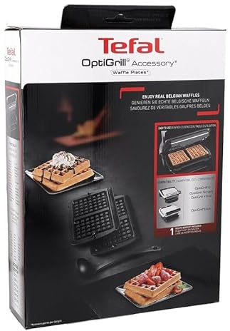 LUTH Premium Profi Parts Belgisches Waffelplatten Set + Schöpfkelle kompatibel mit Tefal Xa724810 für Optigrill Kontaktgrill