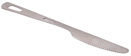 Cyrank Couverts De Camping en Plein Air, Ultralégers Et Portables en Titane Pur, Couteau, Fourchette, Cuillère, Vaisselle Professionnelle pour Randonnée en Plein Air, Pique-Nique(Knife)