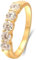 Stfery Trauring 18 Karat Gold Ring für Frauen 0.5ct Rund Natürlicher Diamant Ring Damen