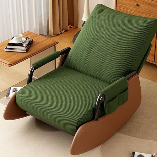 WNRLL Schaukelstuhl Wohnzimmer, Stillsessel mit Verstellbares Fussteil und RüCkenlehne, Schaukelsessel mit Liegefunktion, Schaukelstühle Schaukelliege Wohnzimmer und Schlafzimmer,04,with footrest
