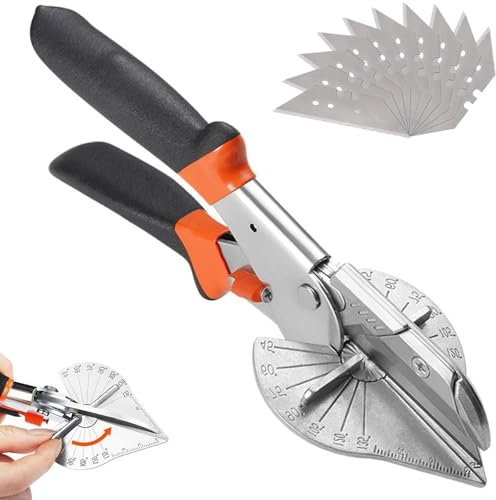 Cisailles à angle, Cisaille à onglet multi-angles avec 45 à 135 degrés, Multi Angle Mitre Cutter Cisaillement Outils, pour couverture de cordon en PVC, moulure de plinthe, garniture quart de rond