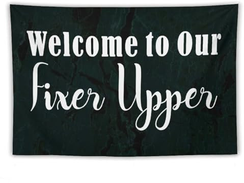 Welcome to Our Fixer Upper Tapisserie, inspirierende Zitate, 152,4 x 228,6 cm, ästhetischer Wandteppich, Wandbehang, Kunst, Heimdekoration, Schlafzimmer, Dekoration, Wohnzimmer, Türvorhang