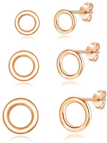 Loutade Ohrstecker Silber 925, 3 Paare Silber Kreis Ohrstecker Set, Hypoallergen Knorpel Tragus Ohrringe Silber Ohrstecker, 6/8/10mm Klein Silber Kreis Ohrringe Stecker Geschenke für Weihnachten