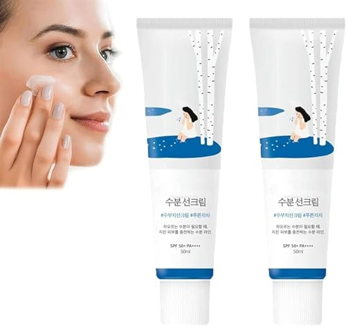 Lovelycat Koreanischer Sonnenschutz, Gesichtssonnencreme SPF50+ PA+++,Birkensaft Feuchtigkeitsspendende Sonnenschutz, Starker UV-Schutz, Feuchtigkeitsspendende Essenz (2)