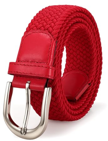JasGood Geflochtener Stretch Canvas Gürtel Elastischer Casual Gürtel für Herren und Damen