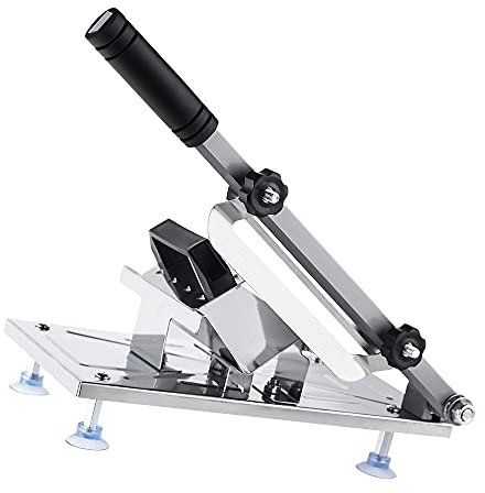 Tnfeeon Stainless Steel Food Cutter, Manual Meat Beef and Mutton Roll Meat Cleavers Machine for Home Cooking of BBQ Hot Pot for Home Cooking Hot Pot