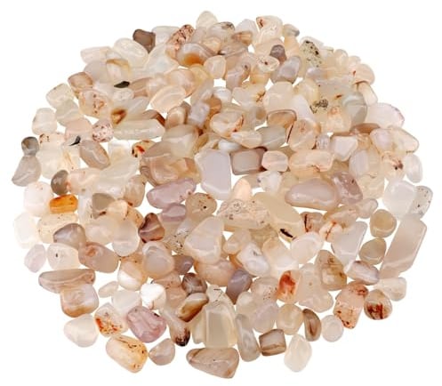 ginojex 435 g de pierres broyées pour aquarium - Gravier de remplissage - Pierres juteuses naturelles polies - Forme irrégulière - Décoratif - Blanc