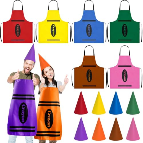 Dceyoril 8er-Set Buntstift-Schürze für Erwachsene, Farbstift-Schürze, Halloween-Kostüm mit Zwergenhut für Halloween, Cosplay, Verkleiden
