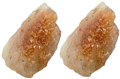 FOMIYES 2 Stück Natürliche Rohsteine Unregelmäßige Chakra Steine Energiereiche Heilsteine für Meditation Yoga Therapie Handliche Deko Steine Goldorange Farbe