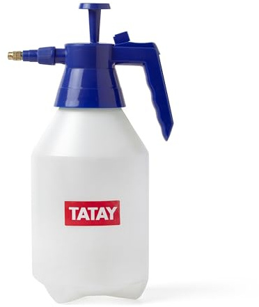 TATAY Pulverizador de Agua 1,5 L Acabado Translúcido Válvula de Seguridad | Pulverizador Agua | Boquilla Ajustable | Gatillo Ergonómico | Uso Versátil en Jardinería | Interior y Limpieza, Translúcido