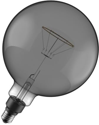 Crompton Lamps LED Decorative E27 Screw Bulb, 200mm Globe Screw Filament Bulb, 4.5W 1800K Extra Warm White 130lm 15W Eqv, Smoke Grey Vintage Lamp, Hanging Lights, Pendant Light, Extra Large Bulbs