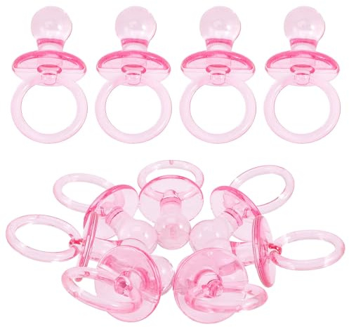 FUTUREORYY Bomboniere e Premi per Shower in Plastica Trasparente, Ciucci Mini Decorativi Rosa, Set da 20 Pezzi per Feste e Giochi di Benvenuto Ragazzo Ragazza