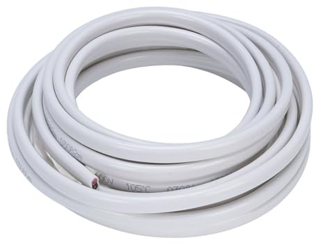 Qqmora Cavo Marino Calibro 14, 600 V, 20 Piedi, 14 AWG, Cavo Elettrico per Barche in PVC, 2 Nuclei, di Alimentazione Isolato a Trefoli, per, Yacht, Auto, rimorchi.