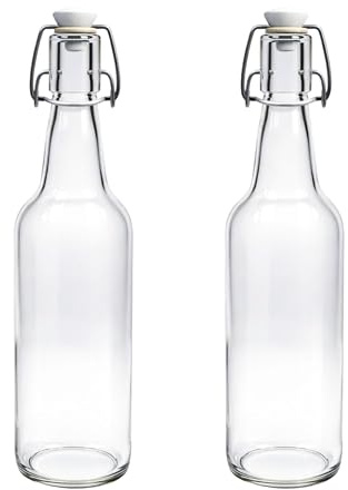 Devitre 2x Glasflasche 500ml mit Bügelverschluss inkl. Etiketten
