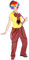Tectake Frauenkostüm Fasching: Clown-Kostüm mit Latzhose, Schildkappe und Clown-Nase (M | Nr. 300814)