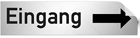 Türschilder24 Folienschild Türschild • Eingang rechts 002 • PVC Hinweisschild • 160 x 40 mm Silber • selbstklebend • Kratzfester Druck • UV Beständig