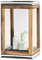 EDZARD Laterne Dubai, Teakholz, Edelstahl vernickelt, Höhe 44 cm, Grundfläche 26 x 26 cm, Gewicht 4,7 kg - Hochwertige Gartenlaterne aus Holz, Windlicht, Gartendeko