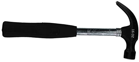 16Oz Curved Claw Hammer Tubular Handle Rubber Grip Nail Remover Steel Shaft