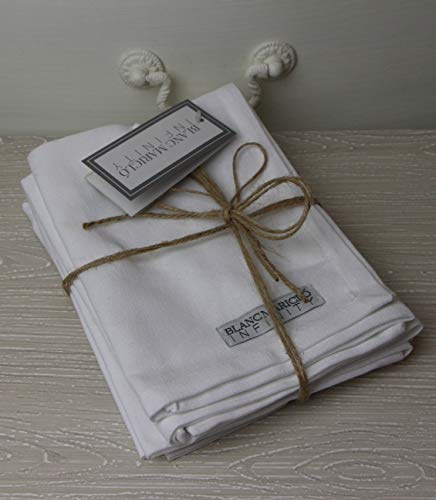 Blanc Mariclò Tovaglioli Set 6 Pezzi Infinity, 40x40 cm, Bianco