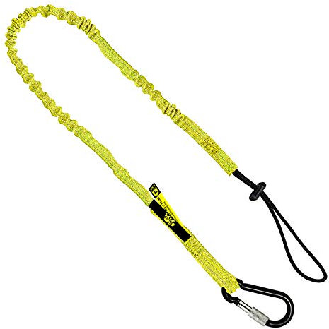 Cordino per attrezzi di sicurezza da 0,9 m, resistente, con moschettone, estremità regolabile, ultra resistente, materiali di alta qualità, ideale per impalcature, strumenti, costruzione, 3 pezzi,