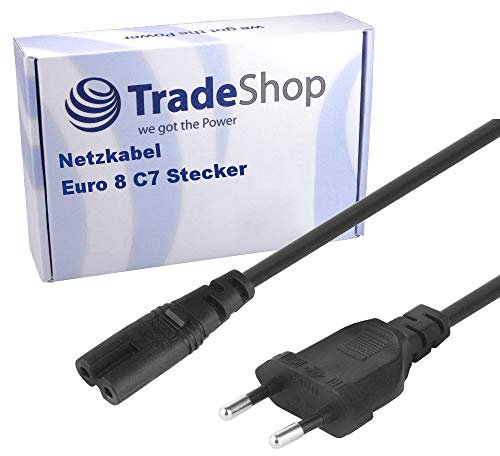 Hochwertiges Netzkabel 2-polig Euro 8 C7 Stecker 1,5m 250V 2,5A für Verschiedene elektronische Geräte