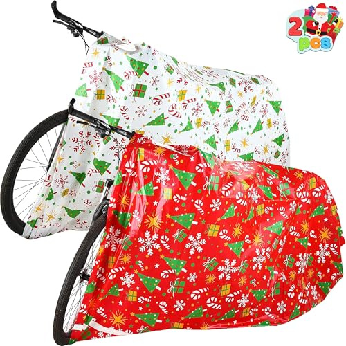 JOYIN 2 Stück riesige Weihnachtsgeschenktüten 60 x 72 Zoll, mit Geschenkanhängern, geeignet für schwere große Geschenktüten, Weihnachtsfahrräder, Weihnachtsgeschenkschmückung und Weihnachtsgeschenke.