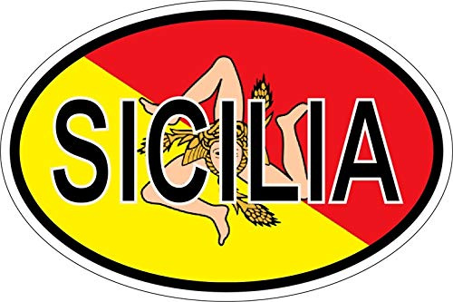 Akachafactory Sticker Aufkleber Nationalitätenkennzeichen Flagge Fahne sizilien Sicilia