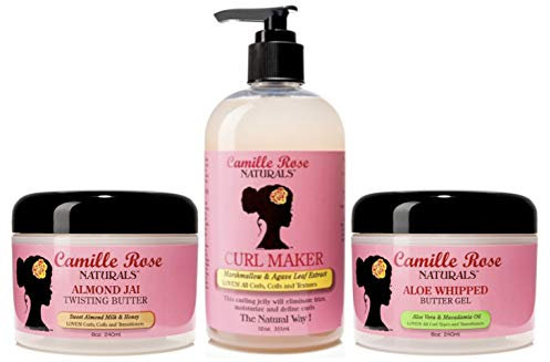 Générique Camille Rose Naturals Almond Jai Twisting Butter 8Oz Avec Curl Maker Defining Gel 12Oz & Aloe Whipped , Ensemble De 3 Pièces