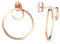 THIORA 2 in 1 Kreis Ohrringe Damen | Edelstahl | Rund Geo Minimalistisch | Ohrstecker Geschenk für Frauen (Rosegold)