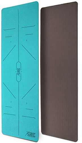 RE:SPORT Yogamatte Phthalatfrei | Gymnastikmatte rutschfest | Fitnessmatte schadstofffrei | Trainingsmatte mit Tragegurt 183 x 61 x 0,6 cm