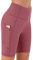 Persit Kurze Sporthose Damen, High Waist Radlerhose Sport Shorts Sommer Laufhose DustyRose L