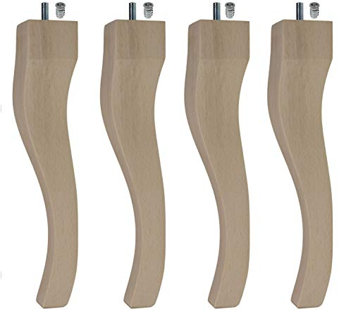 Möbel-Meister Möbelfüße 4x280mm Klassisch Beige Holz für Tische, Schränke