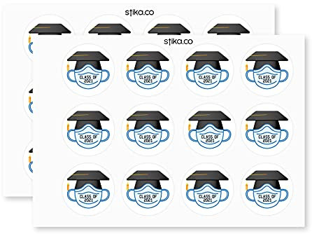 stika.co 72 Stück Papieretiketten, Graduierung Aufkleber Congratulations Class 2021 Craft Sticker